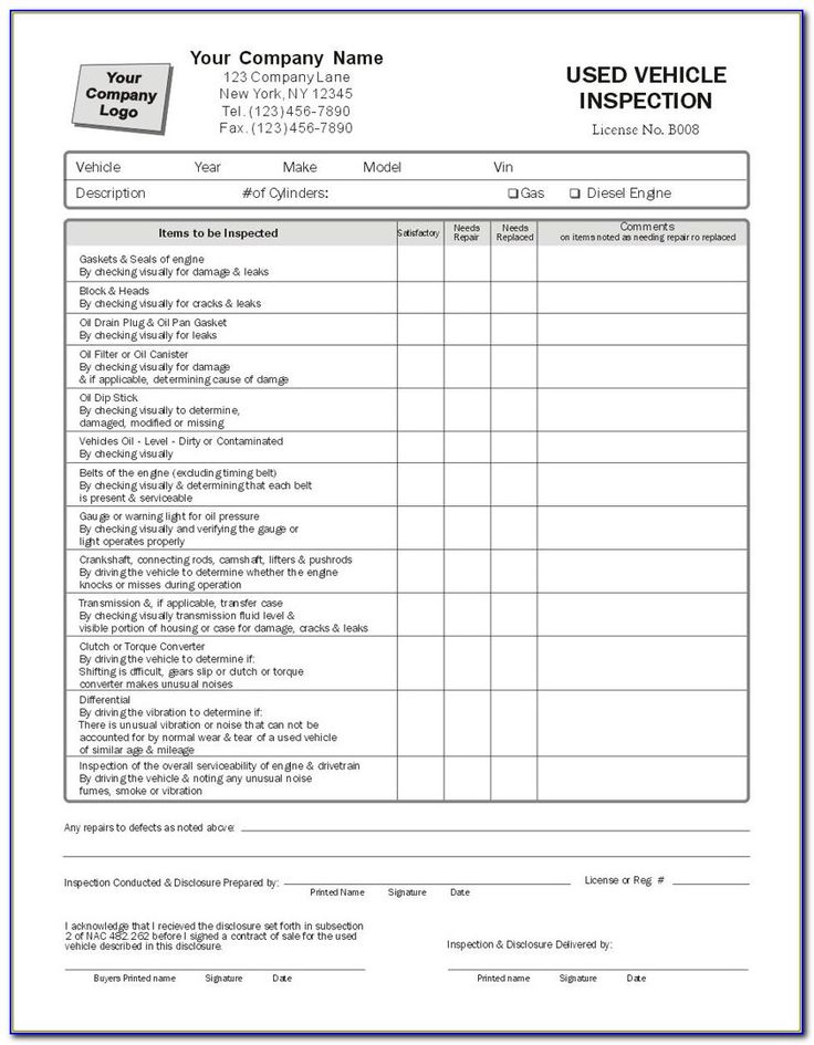 Driver vehicle inspection report pdf